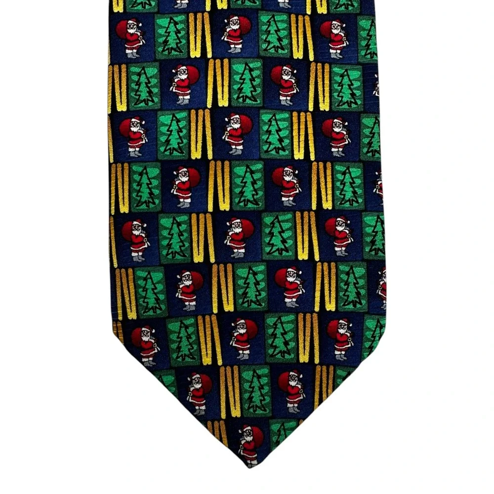Cape Code Christmas Tie 100% Silk Santa Christmas Tree Holiday Mens 59